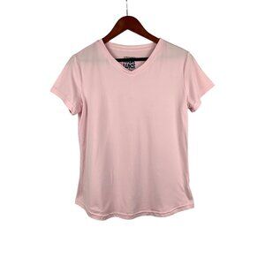 Muk Luks Womens Small Pink V-Neck T-Shirt